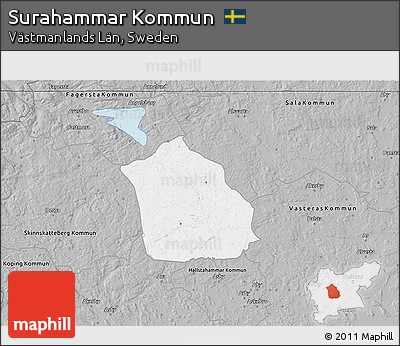 Gray 3D Map of Surahammar Kommun