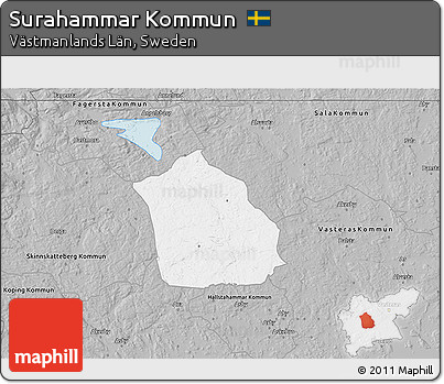 Gray 3D Map of Surahammar Kommun