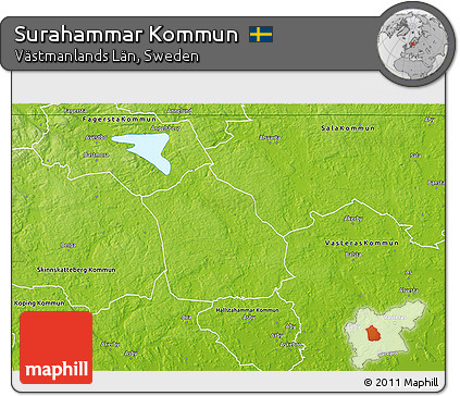 Physical 3D Map of Surahammar Kommun