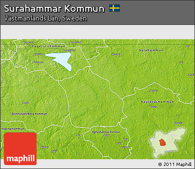 Physical 3D Map of Surahammar Kommun