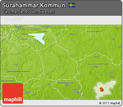 Physical 3D Map of Surahammar Kommun