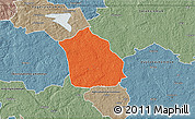 Political 3D Map of Surahammar Kommun, semi-desaturated
