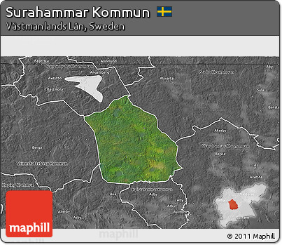 Satellite 3D Map of Surahammar Kommun, desaturated