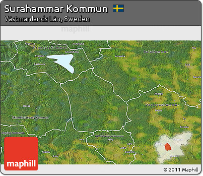 Satellite 3D Map of Surahammar Kommun