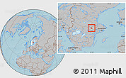 Gray Location Map of Surahammar Kommun, hill shading