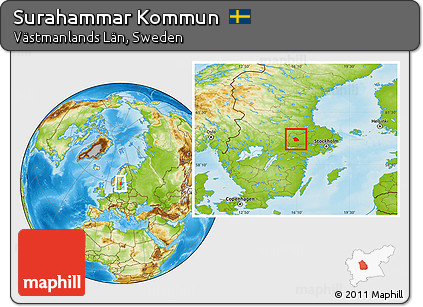 Physical Location Map of Surahammar Kommun