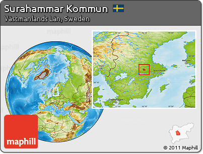 Physical Location Map of Surahammar Kommun
