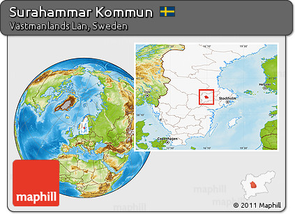Physical Location Map of Surahammar Kommun, highlighted country