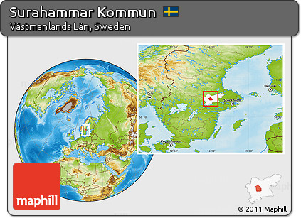 Physical Location Map of Surahammar Kommun, highlighted parent region
