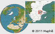 Satellite Location Map of Surahammar Kommun, highlighted country, highlighted parent region