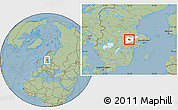 Savanna Style Location Map of Surahammar Kommun, highlighted parent region, hill shading