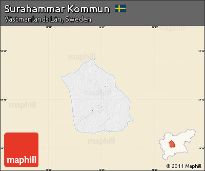 Classic Style Map of Surahammar Kommun, single color outside