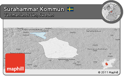 Gray Panoramic Map of Surahammar Kommun