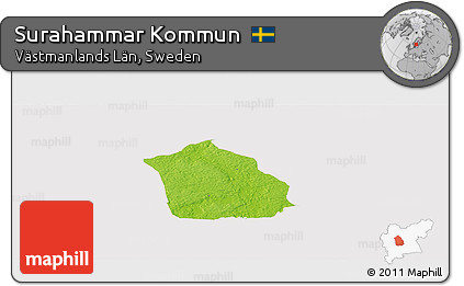 Physical Panoramic Map of Surahammar Kommun, cropped outside