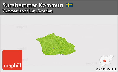 Physical Panoramic Map of Surahammar Kommun, cropped outside