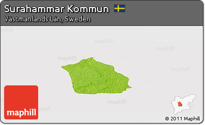 Physical Panoramic Map of Surahammar Kommun, cropped outside