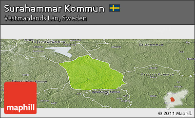 Physical Panoramic Map of Surahammar Kommun, semi-desaturated