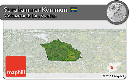 Satellite Panoramic Map of Surahammar Kommun, lighten