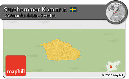 Savanna Style Panoramic Map of Surahammar Kommun, single color outside
