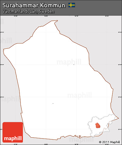 Classic Style Simple Map of Surahammar Kommun, cropped outside