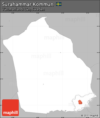 Gray Simple Map of Surahammar Kommun