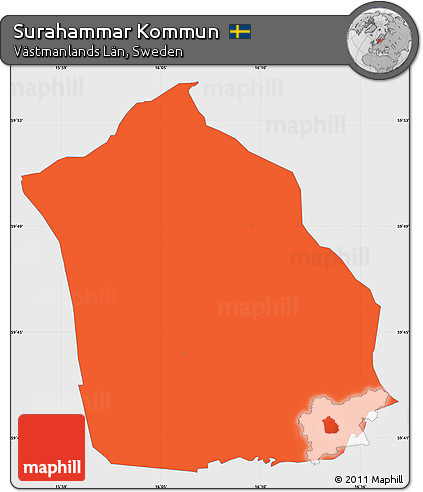 Political Simple Map of Surahammar Kommun, single color outside