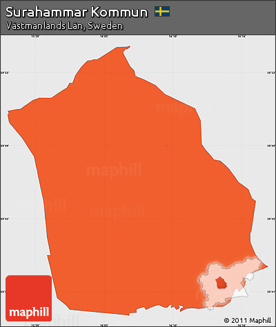 Political Simple Map of Surahammar Kommun, single color outside