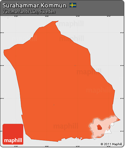 Political Simple Map of Surahammar Kommun, single color outside