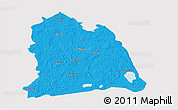 Political 3D Map of Västeras Kommun, cropped outside