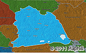 Political 3D Map of Västeras Kommun, darken
