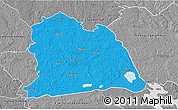Political 3D Map of Västeras Kommun, desaturated