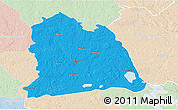Political 3D Map of Västeras Kommun, lighten