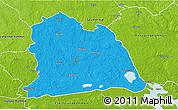 Political 3D Map of Västeras Kommun, physical outside