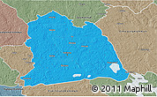 Political 3D Map of Västeras Kommun, semi-desaturated