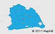 Political 3D Map of Västeras Kommun, single color outside