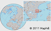 Gray Location Map of Västeras Kommun