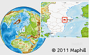 Physical Location Map of Västeras Kommun, highlighted country