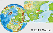 Physical Location Map of Västeras Kommun, highlighted parent region