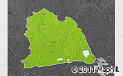 Physical Map of Västeras Kommun, darken, desaturated