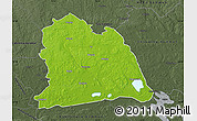 Physical Map of Västeras Kommun, darken, semi-desaturated