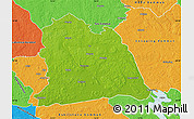 Physical Map of Västeras Kommun, political outside