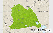 Physical Map of Västeras Kommun, shaded relief outside