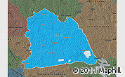 Political Map of Västeras Kommun, darken, semi-desaturated