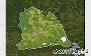 Satellite Map of Västeras Kommun, darken