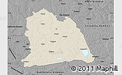 Shaded Relief Map of Västeras Kommun, darken, desaturated