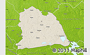 Shaded Relief Map of Västeras Kommun, physical outside