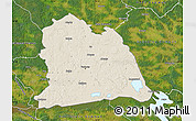 Shaded Relief Map of Västeras Kommun, satellite outside