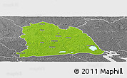 Physical Panoramic Map of Västeras Kommun, desaturated