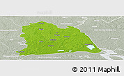 Physical Panoramic Map of Västeras Kommun, lighten, semi-desaturated