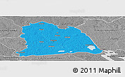 Political Panoramic Map of Västeras Kommun, desaturated
